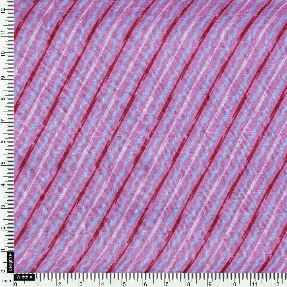Pink Linen Printed Unstitched Fabric Set (5 Meter Set) - Image 6