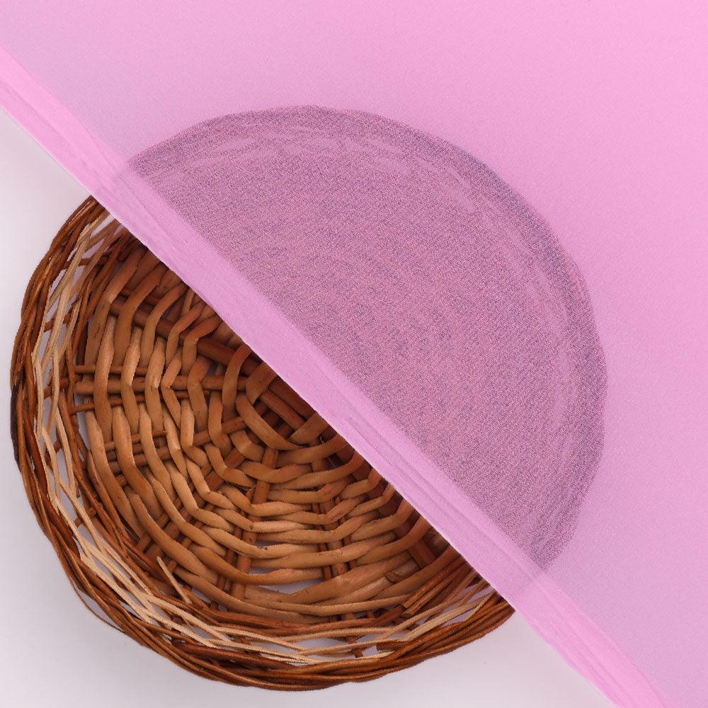 Pink Plain Georgette Solid Fabric - Image 2