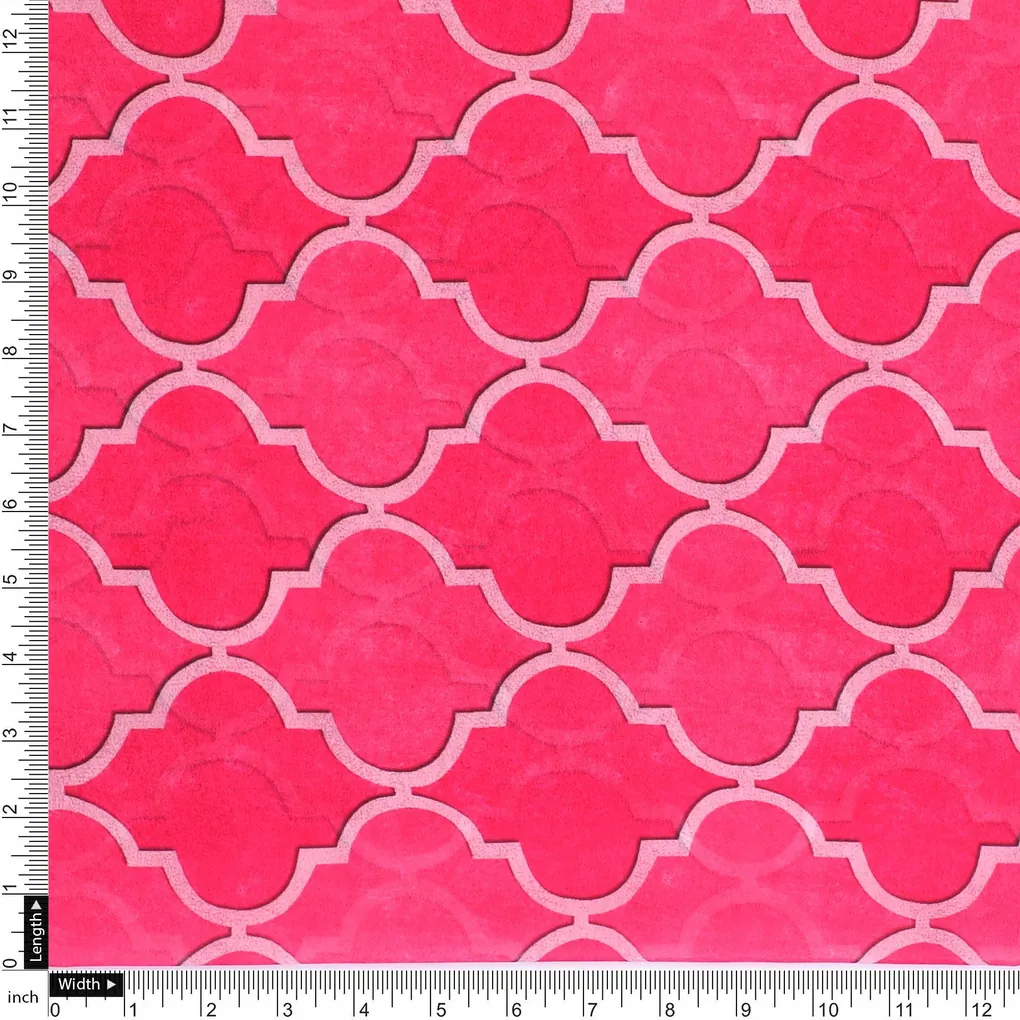 Pink Quatrefoil Patterns Digital Printed Fabric - Weightless - Image 4
