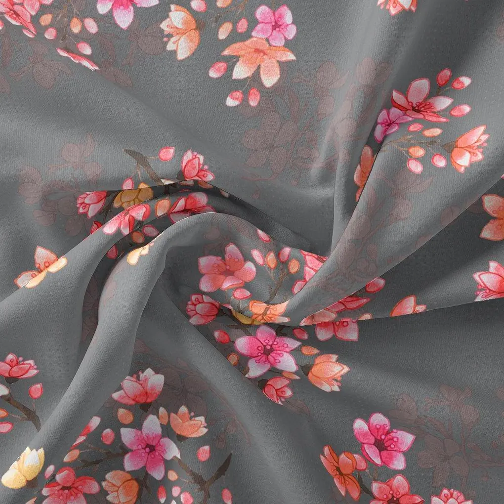 Pinkish Flower Bunch Repeat Digital Printed Fabric - Image 3
