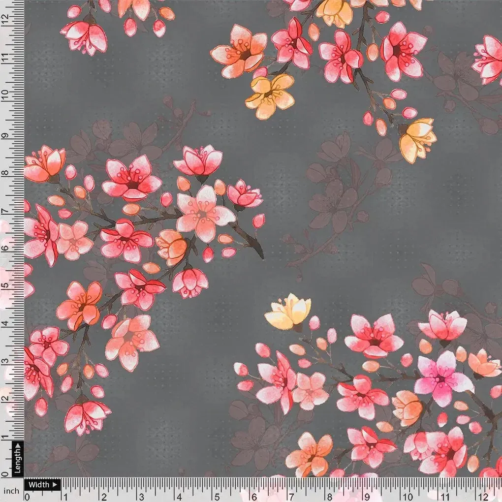 Pinkish Flower Bunch Repeat Digital Printed Fabric - Weightless - Image 4