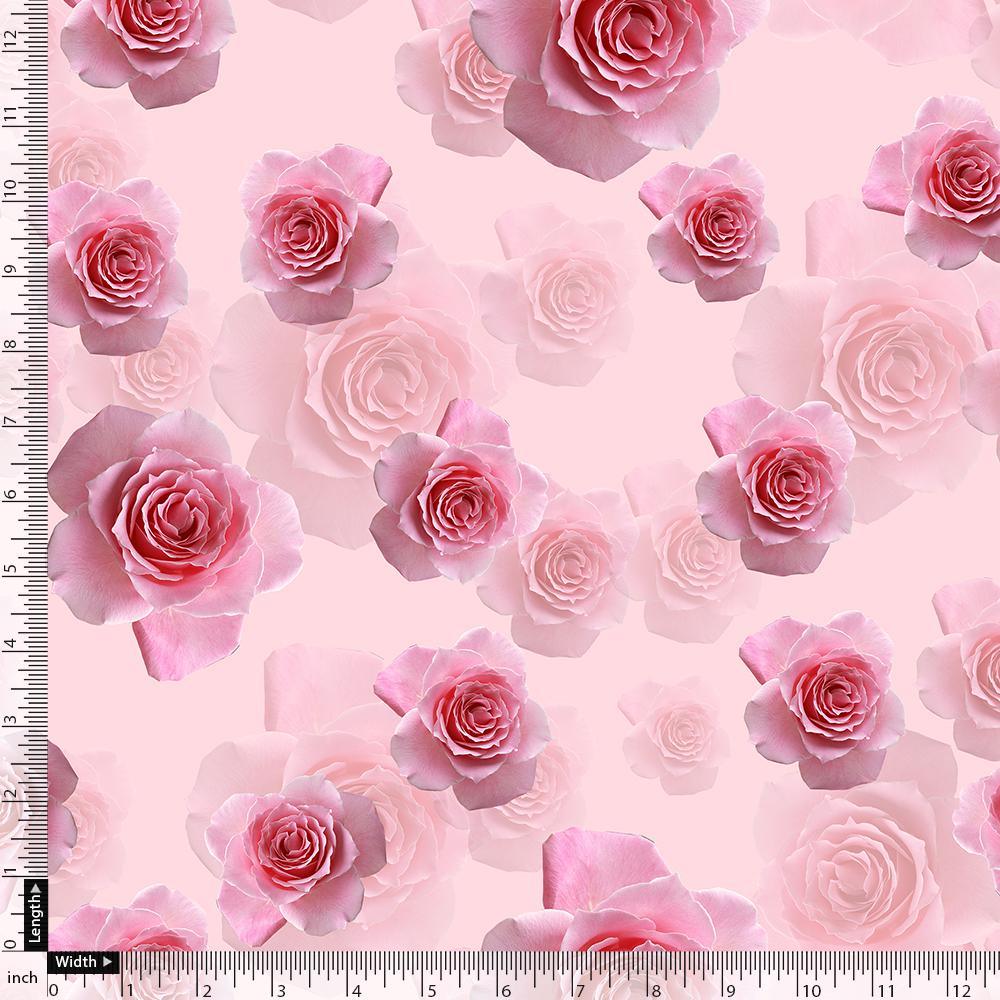 Pinkish Rose Allover Digital Printed Fabric  - Pure Cotton - Image 4