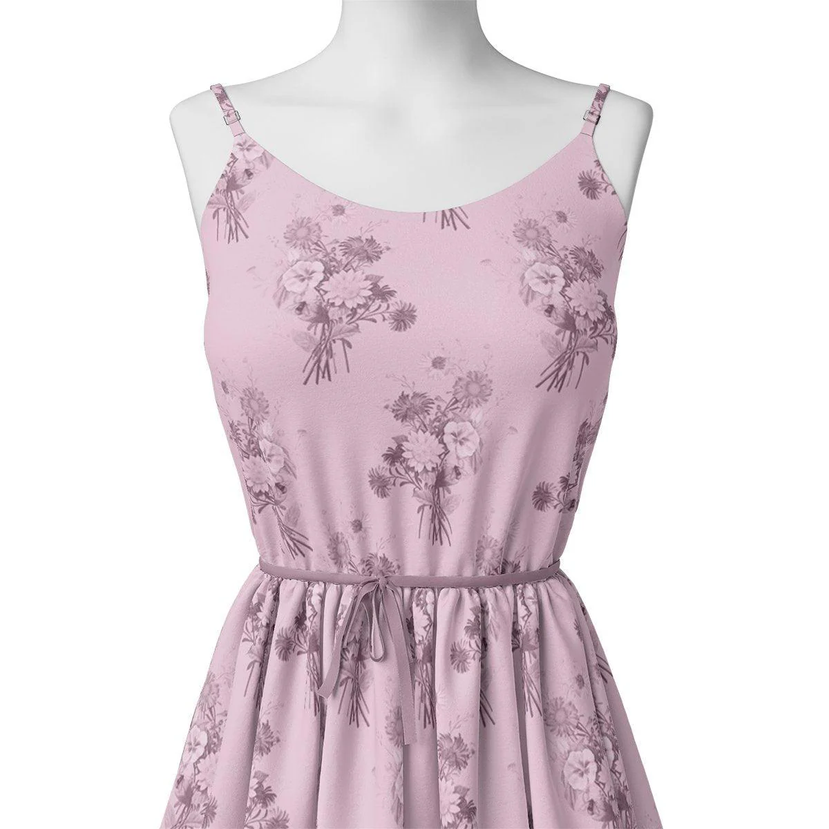 Pinkish Sunflower And Chintz Digital Printed Fabric - Image 2