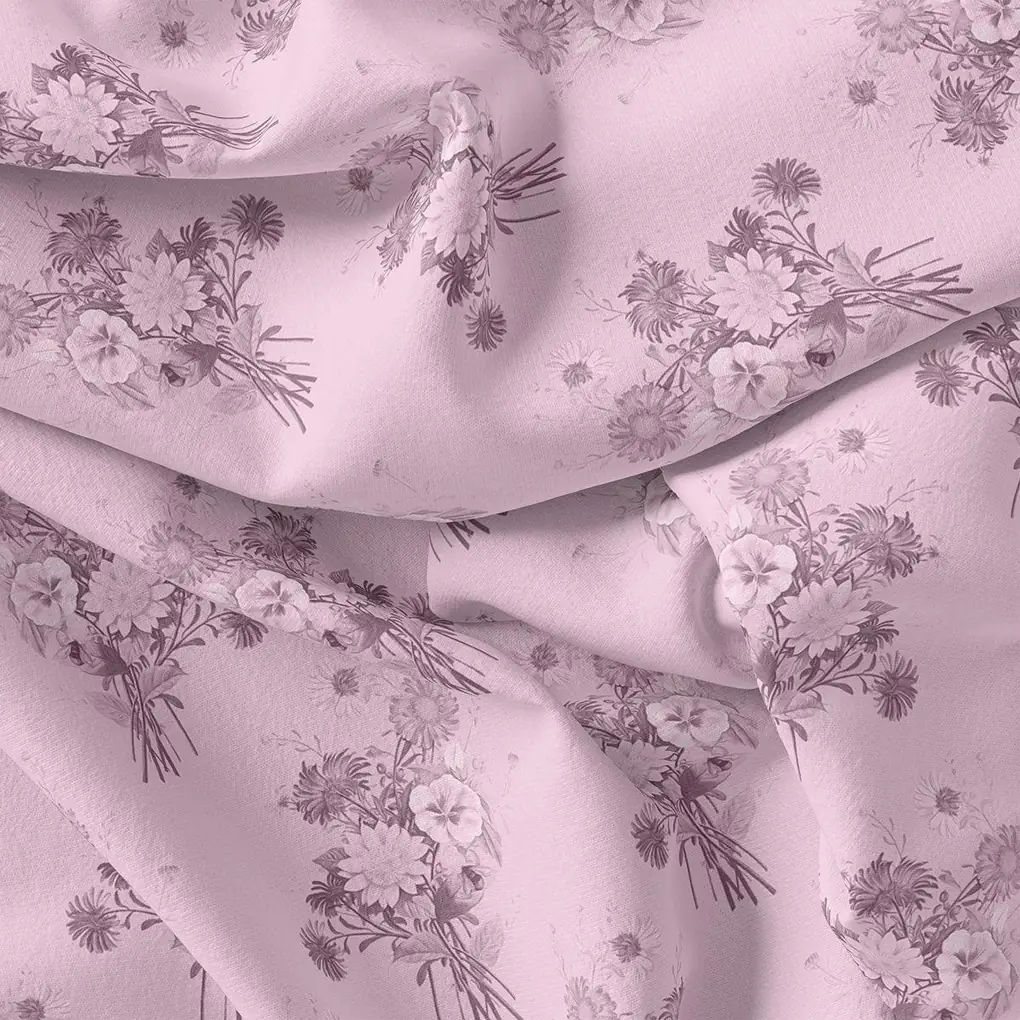Pinkish Sunflower And Chintz Digital Printed Fabric - Image 3