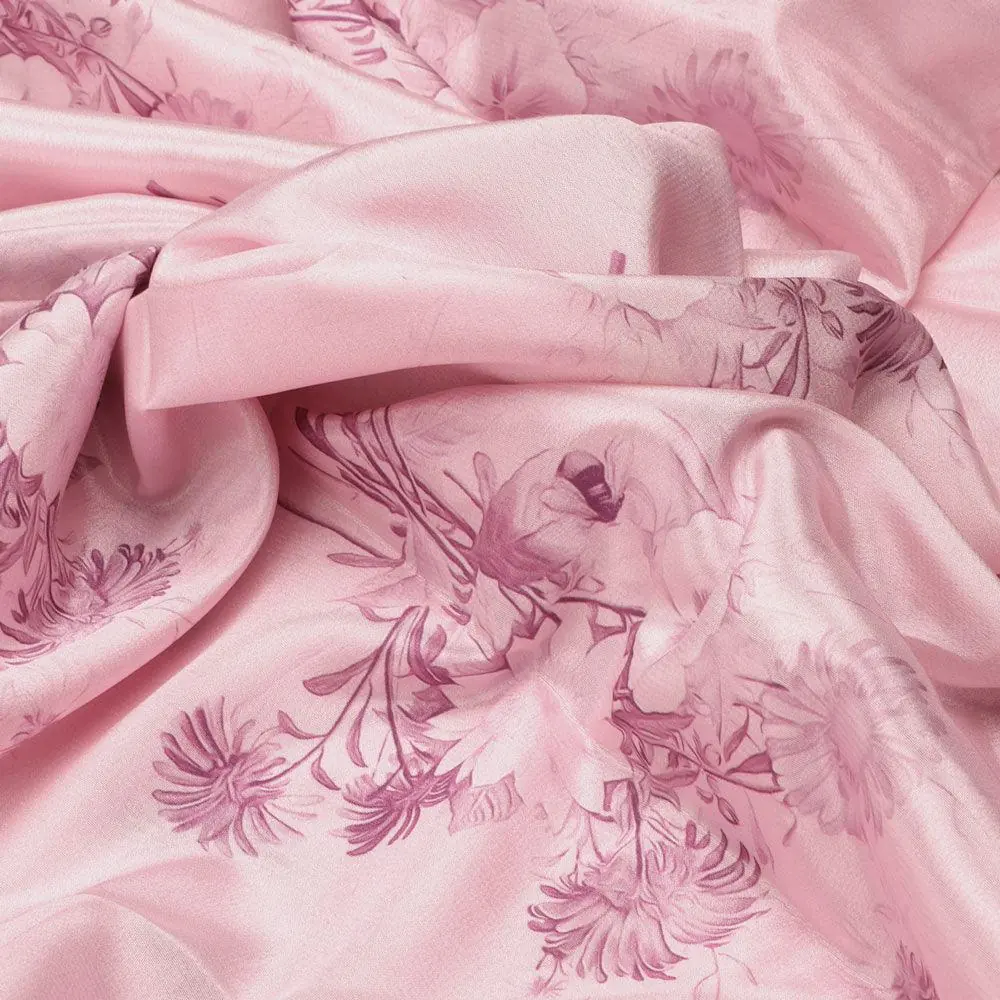 Pinkish Sunflower And Citntz Digital Printed Fabric - Crepe - Image 3