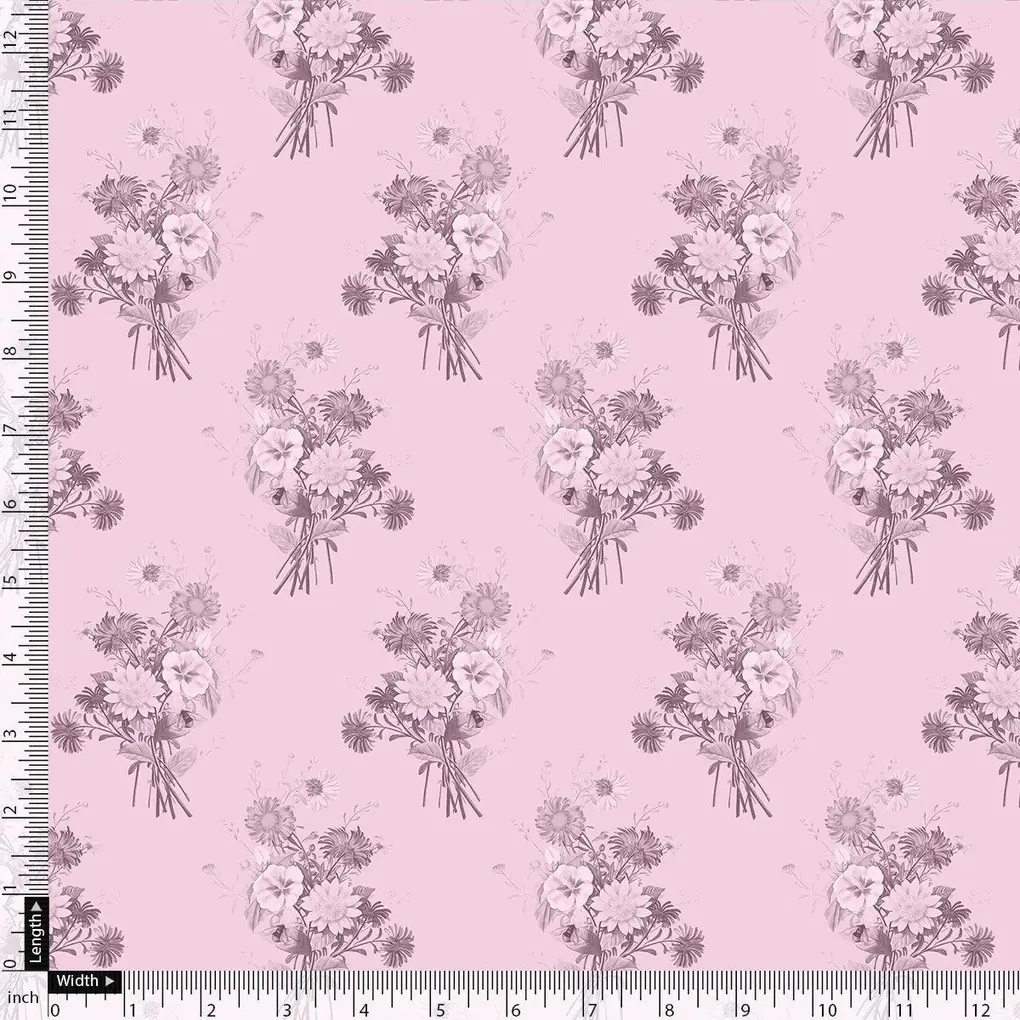 Pinkish Sunflower And Citntz Digital Printed Fabric - Weightless - Image 4