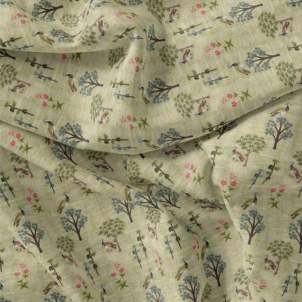 Pista Chinoiserie With Birds Digital Printed Fabric - Image 3