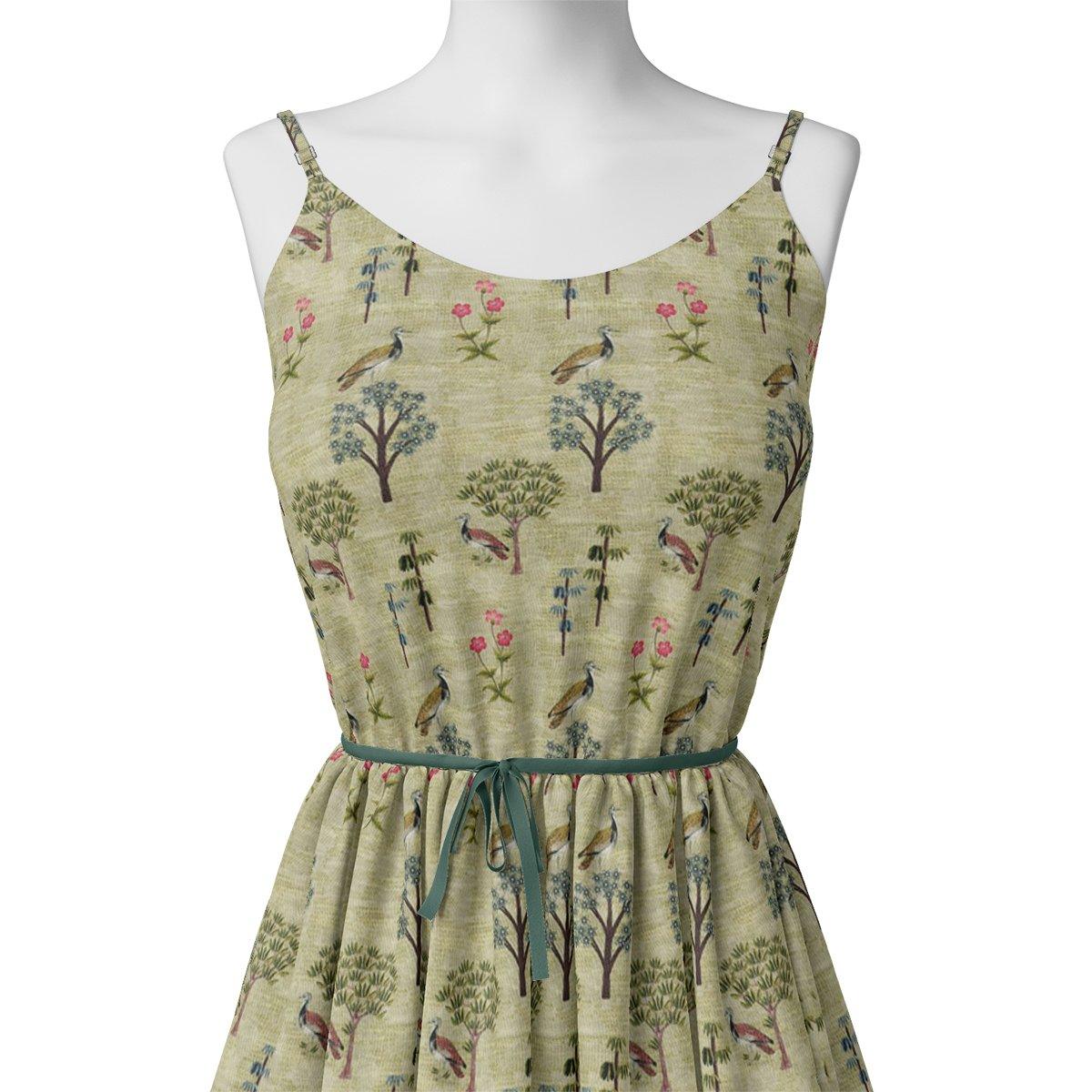 Pista Chinoiserie With Birds Digital Printed Fabric - Kora Silk - Image 2