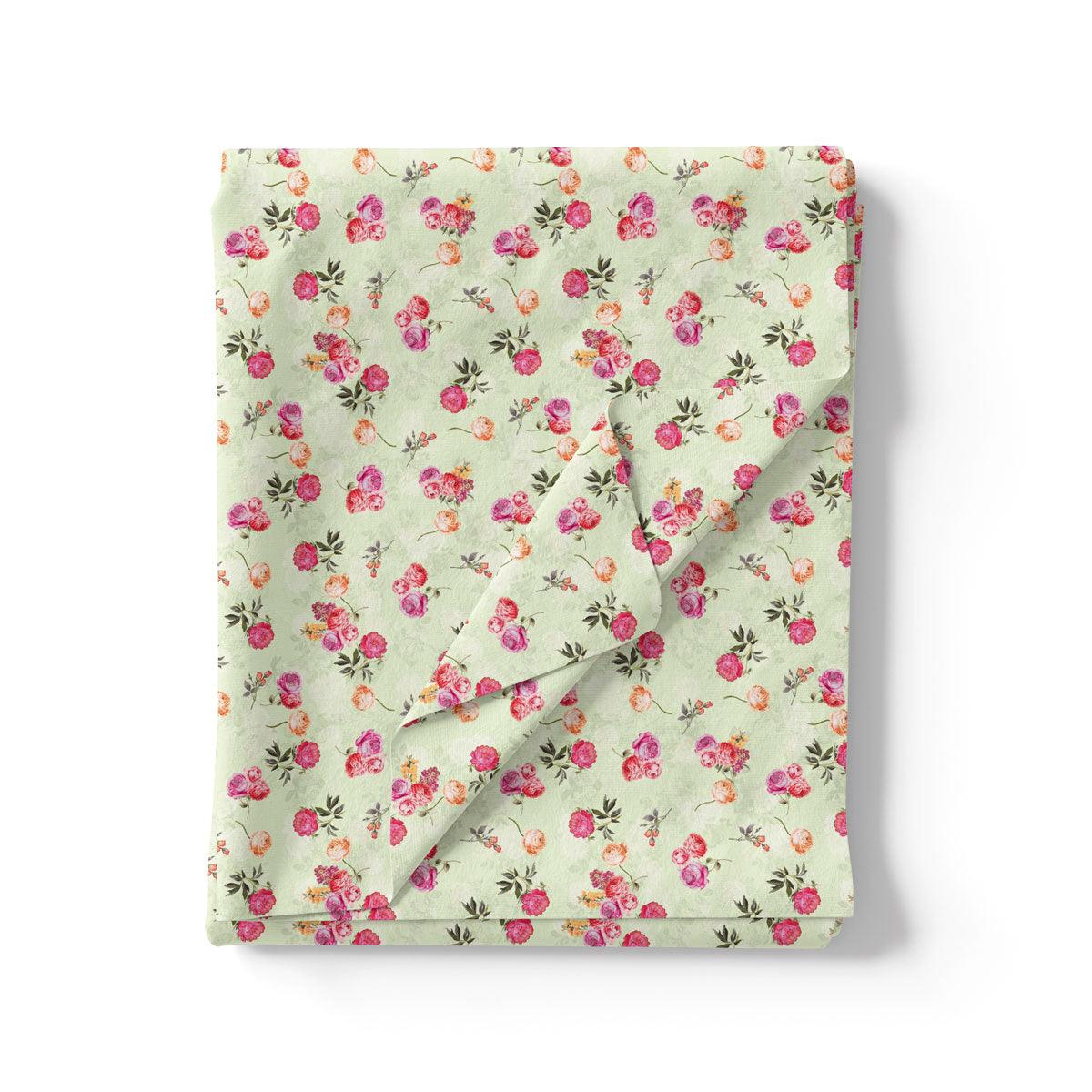 Pista Flower Silk Crepe Printed Fabric - Image 3