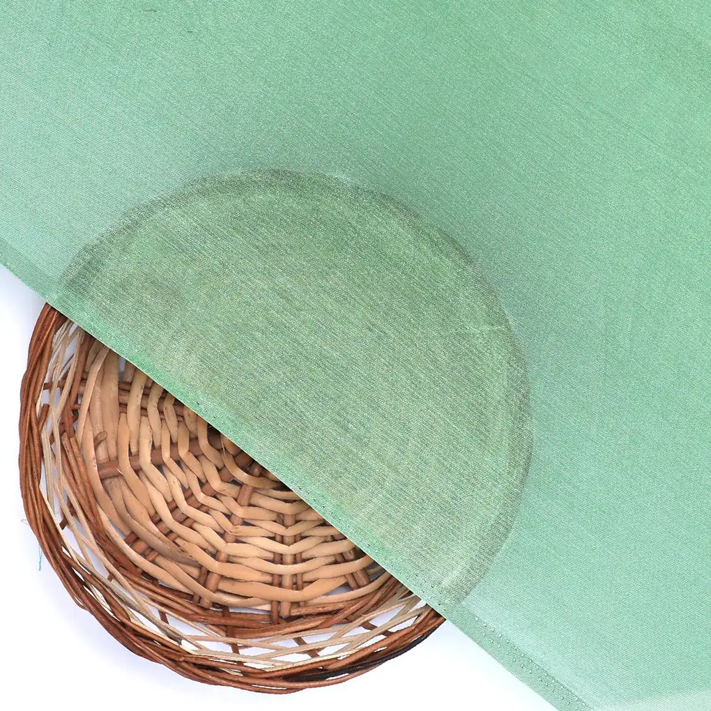Pista Green Colour Pure Chinon Plain Dyed Fabric - Image 2