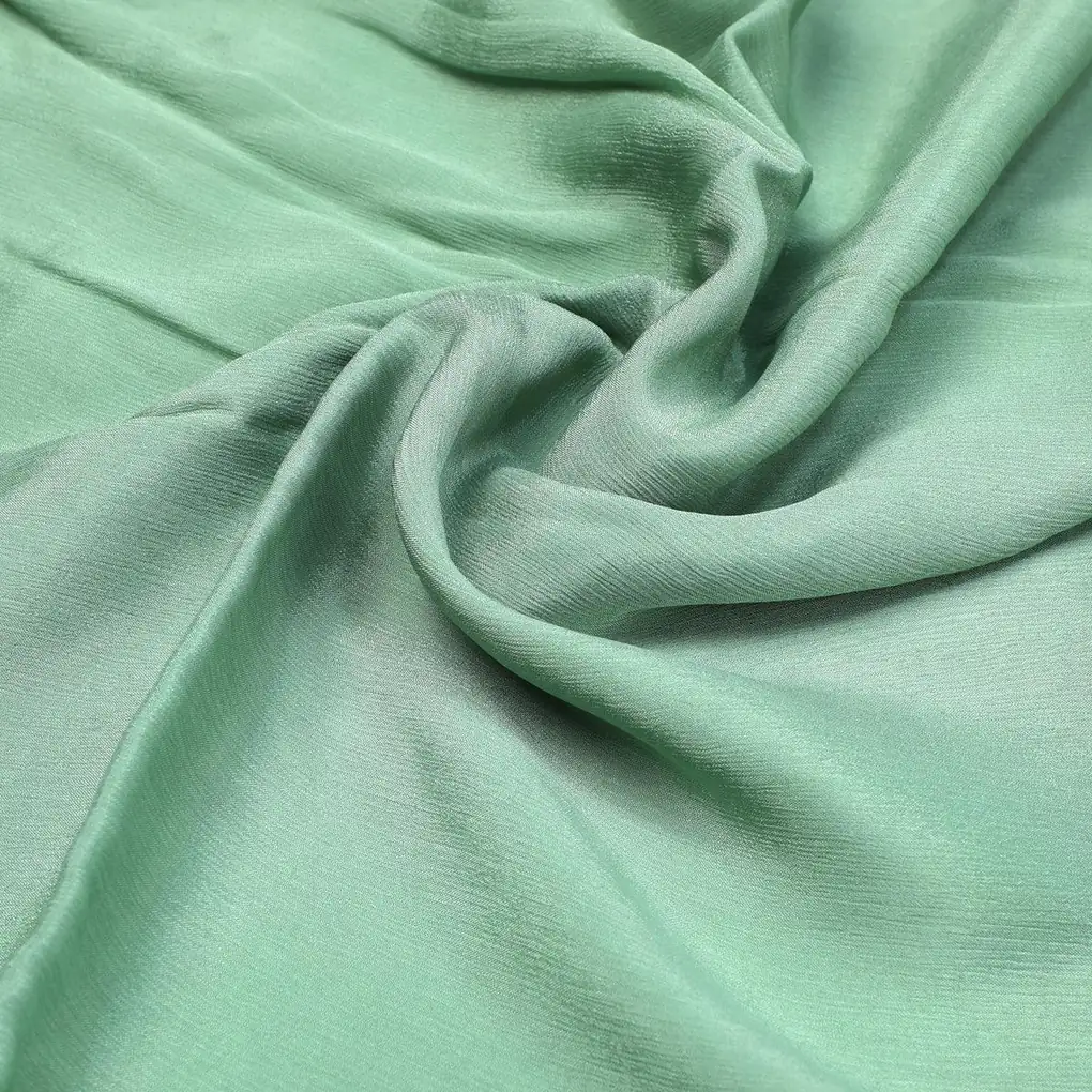Pista Green Colour Pure Chinon Plain Dyed Fabric - Image 3