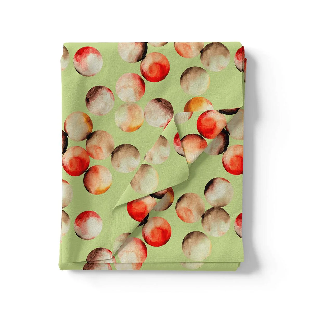 Pista Green Polka Dot Printed Pure Georgette Fabric Material - Image 3