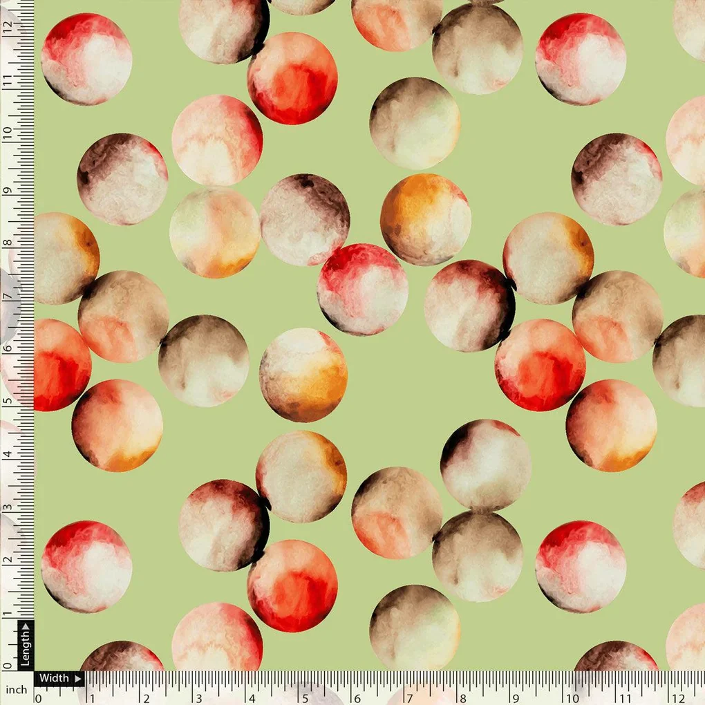 Pista Green Polka Dot Printed Pure Georgette Fabric Material - Image 5