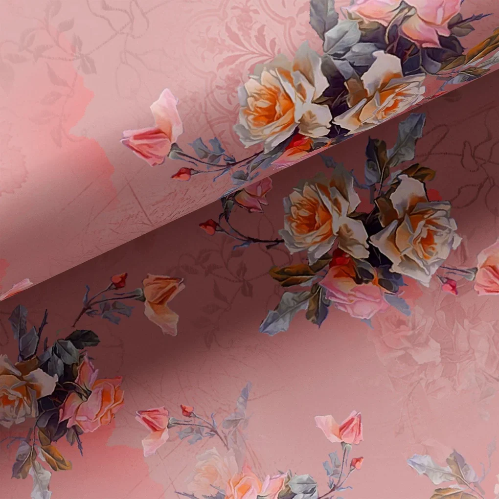 Pixel Floral HD Digital Printed Fabric - Image 3