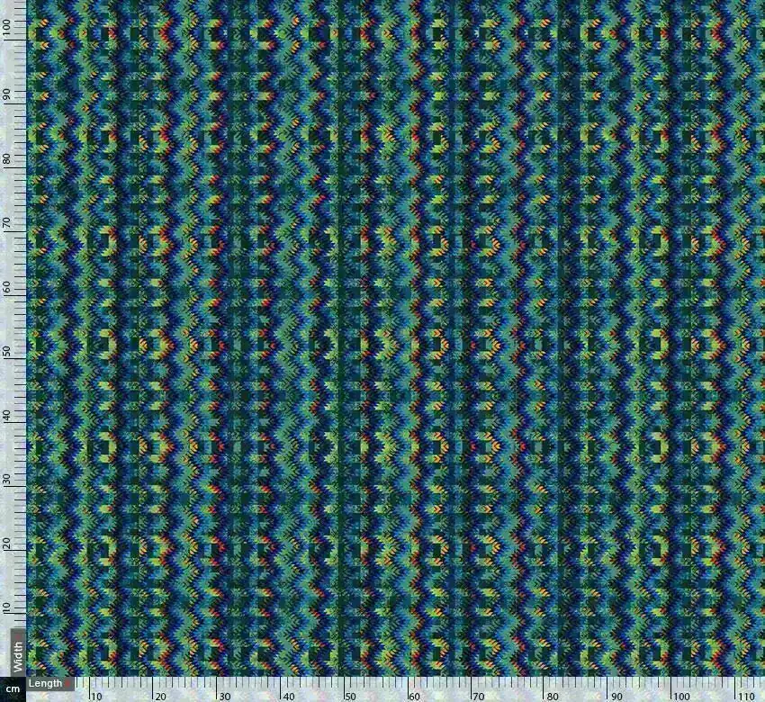 Pixelite Rama Green Chevron Digital Printed Fabric - Image 3