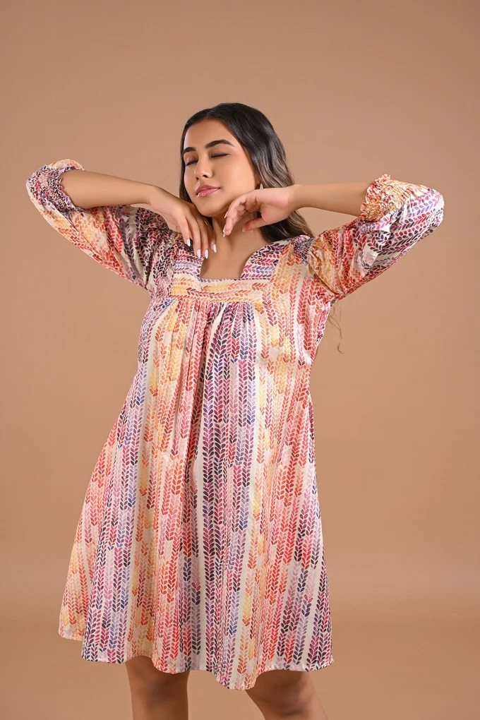 Printed Casual Mini Dress - Image 2