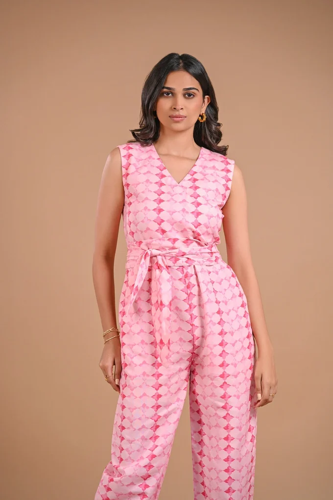 Printed Pink Jumpsuit - Image 2