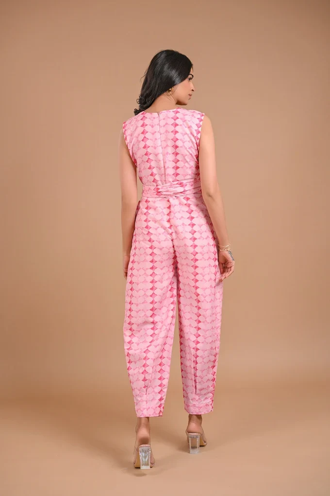 Printed Pink Jumpsuit - Image 5