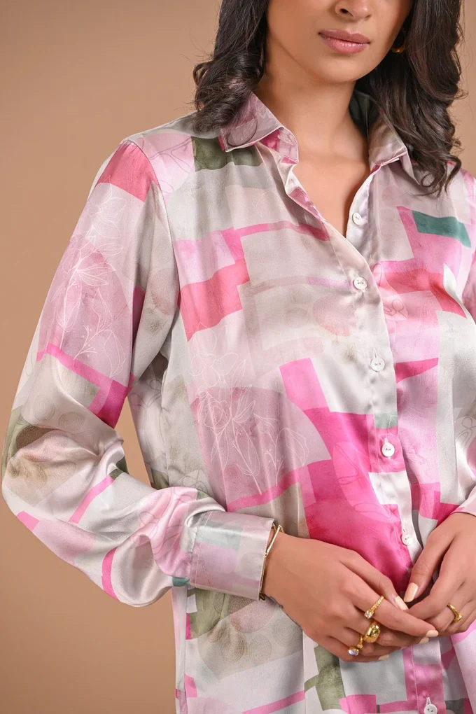 Printed Satin Co-Ord Set - Image 3