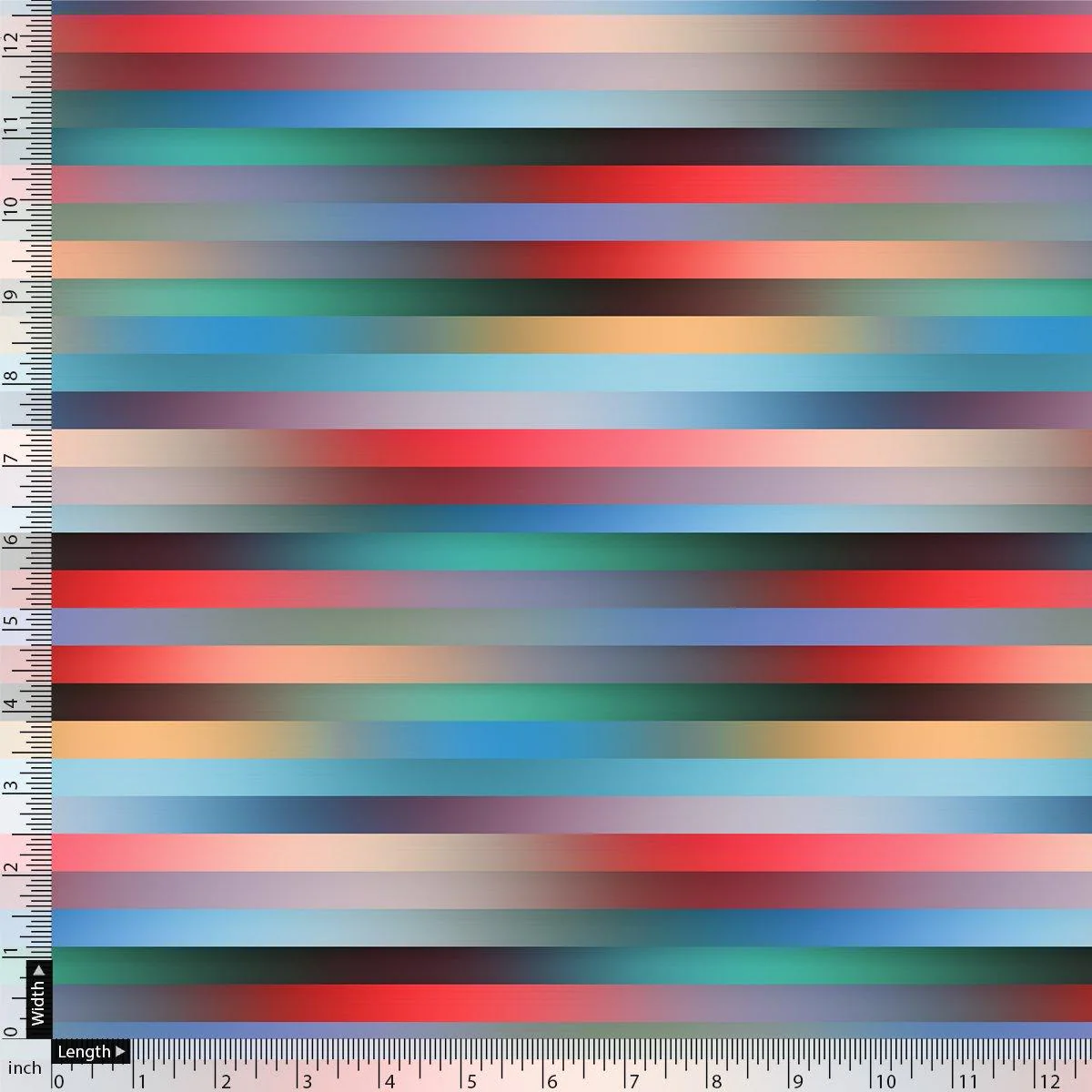 Rainbow Blurry Serpentine Strips Digital Printed Fabric - Image 4
