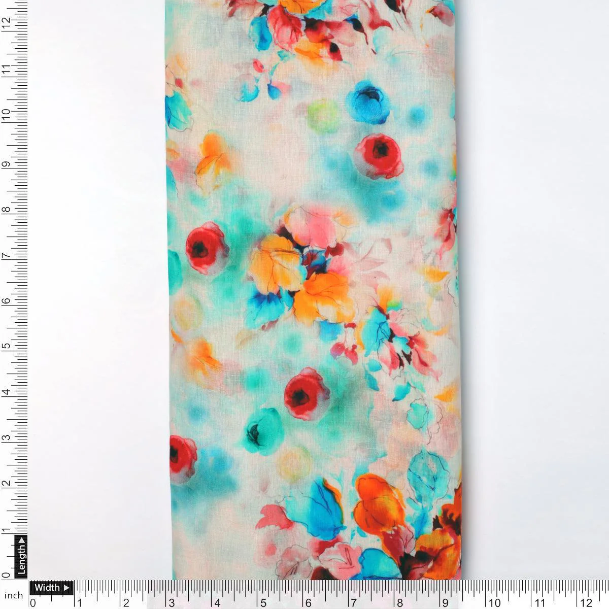 Rainbow Colourful Tulip Roses Digital Printed Fabric - Pure Cotton - Image 4