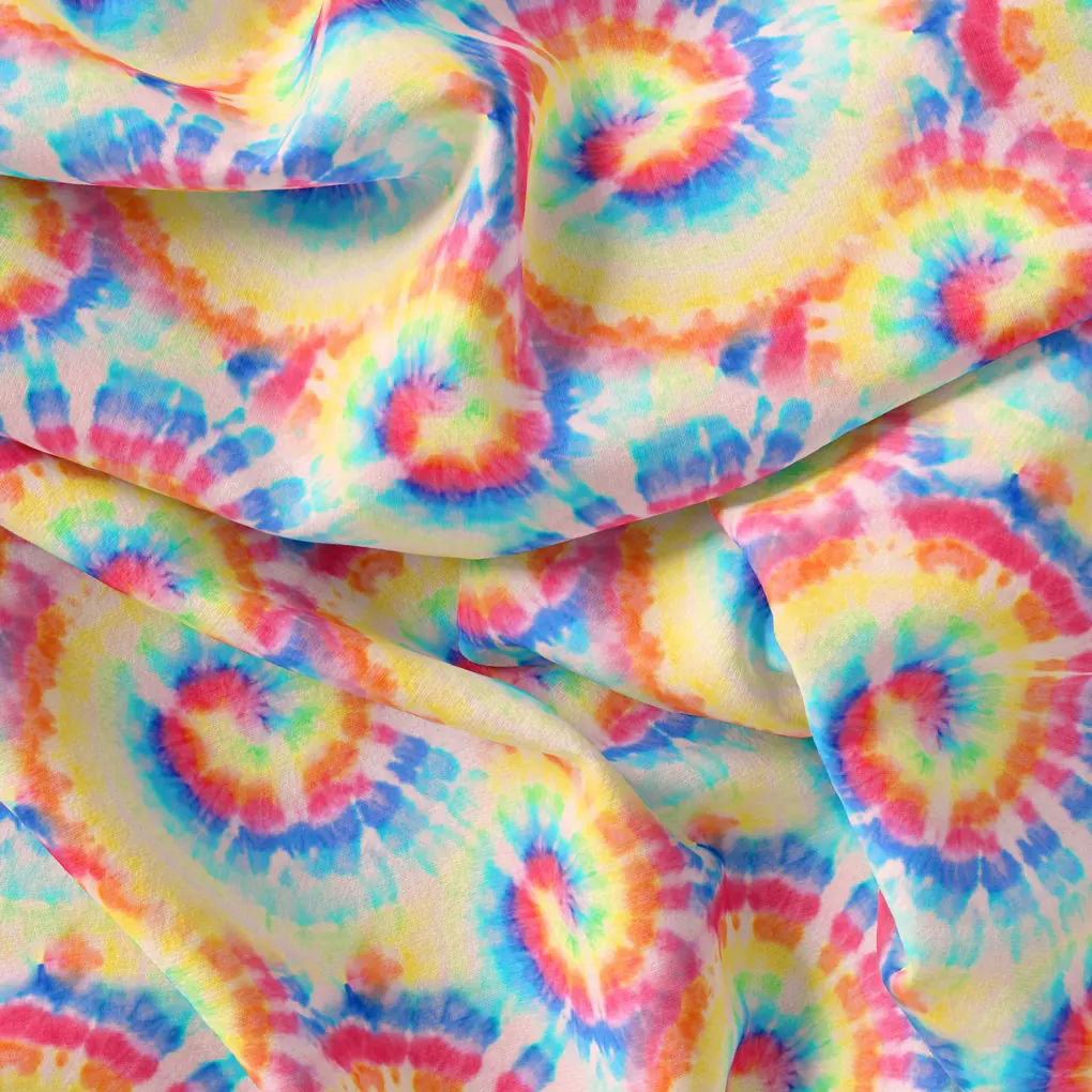 Rainbow Rounded Gradient Digital Printed Fabric - Kora Silk - Image 4
