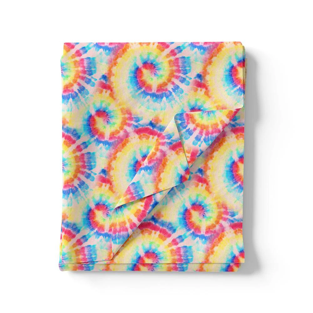 Rainbow Rounded Gradient Digital Printed Fabric - Silk Crepe - Image 3