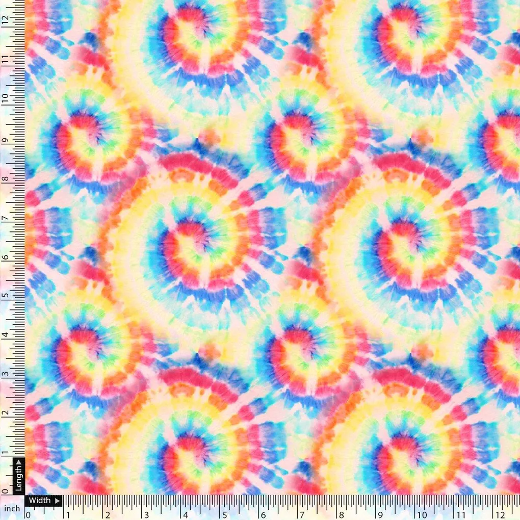 Rainbow Rounded Gradient Digital Printed Fabric - Silk Crepe - Image 5