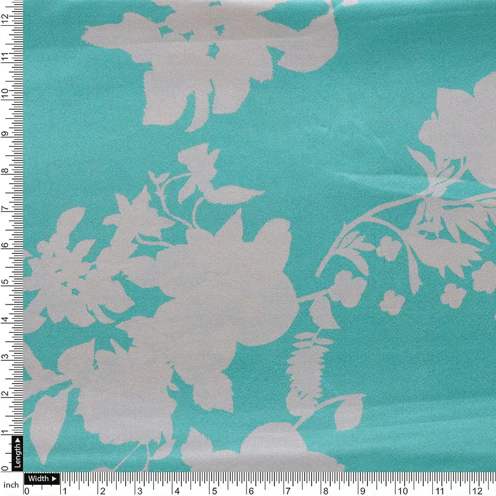 Rama Base Floral Flower Digital Printed Fabric - Japan Satin - Image 4