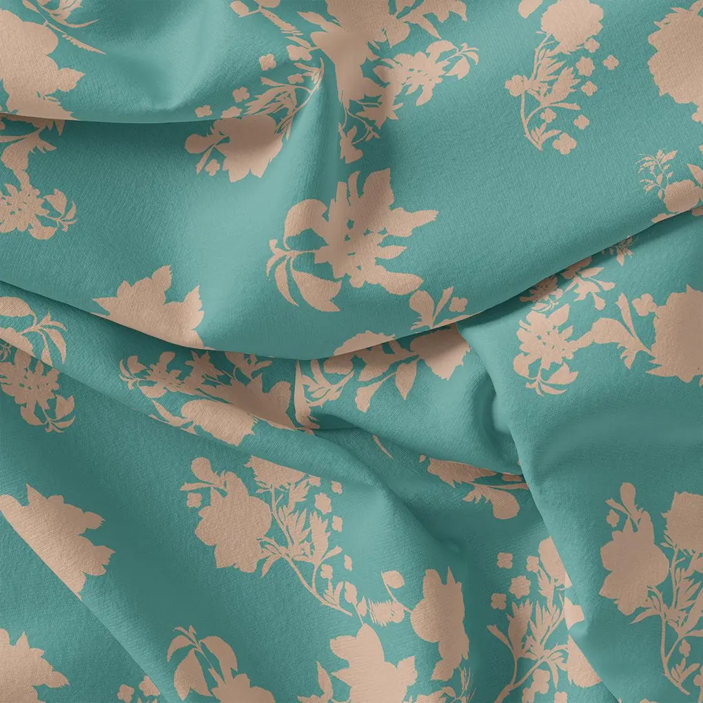 Rama Base Floral Flower Digital Printed Fabric - Muslin - Image 3