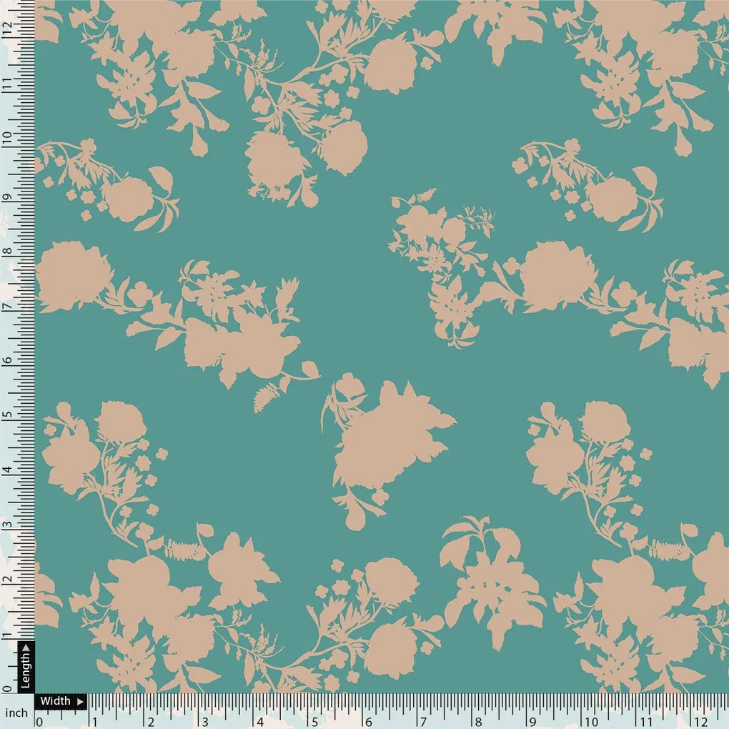 Rama Base Floral Flower Digital Printed Fabric - Muslin - Image 4