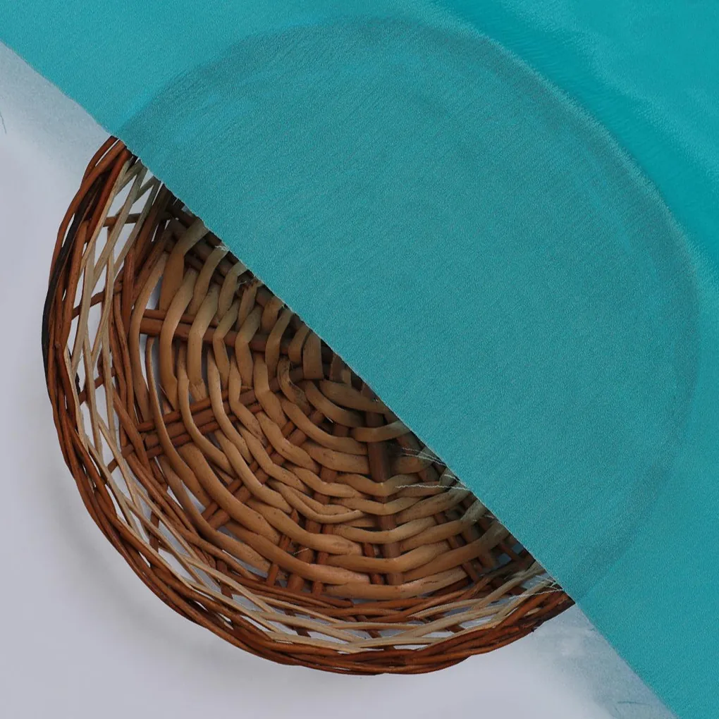 Rama Blue Colour Pure Chinon Plain Dyed Fabric - Image 2