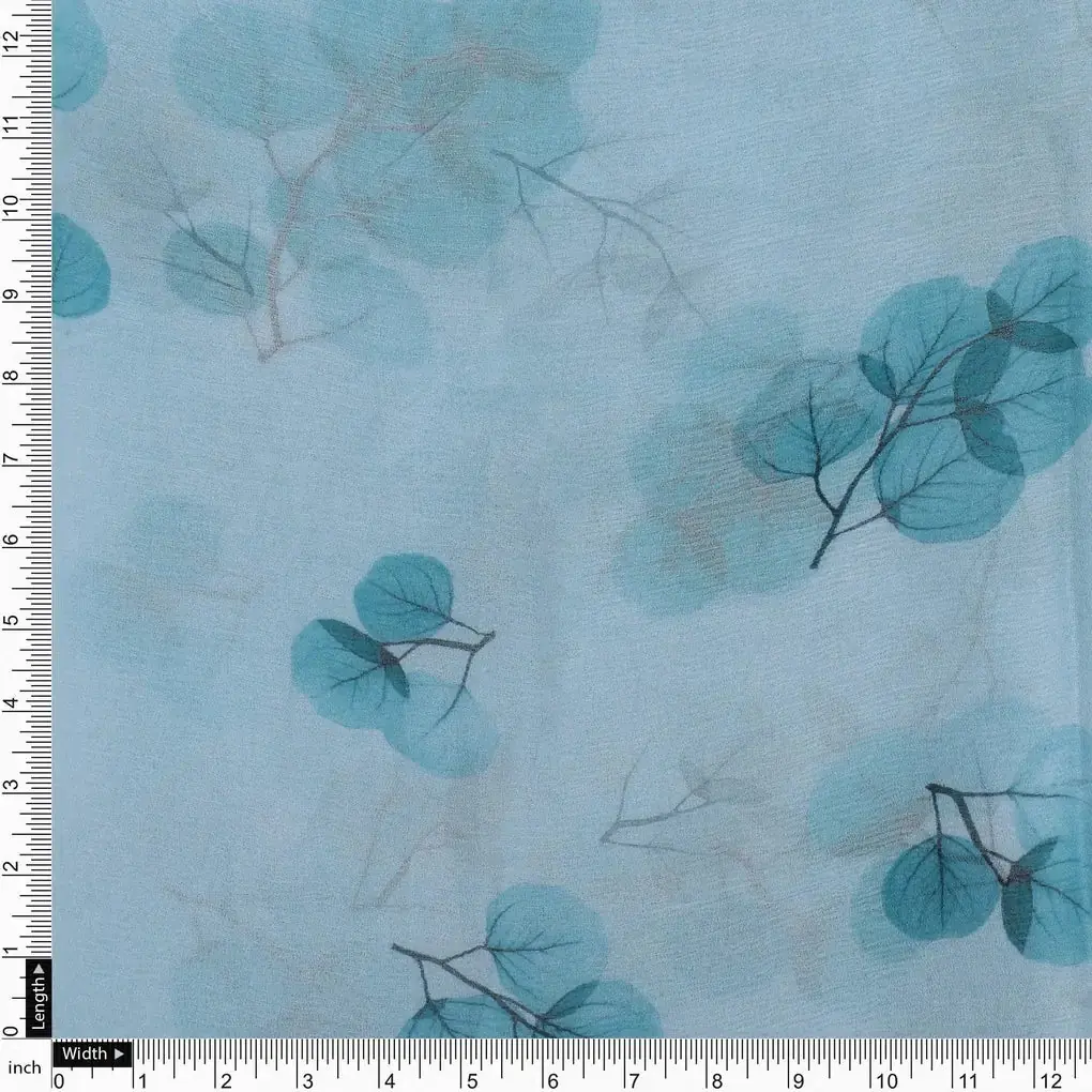 Rama Color Leaves Digital Printed Fabric - Image 4