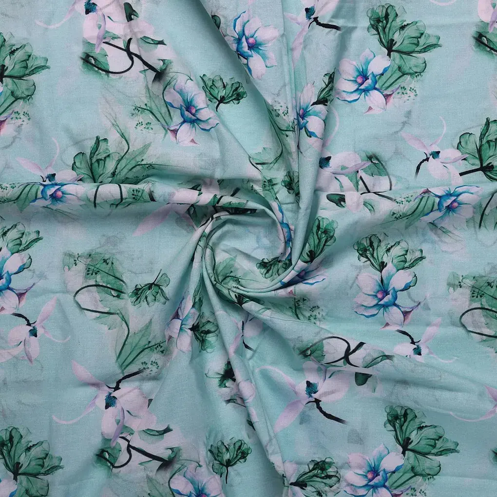 Rama Floral Digital Printed Fabric - Image 3