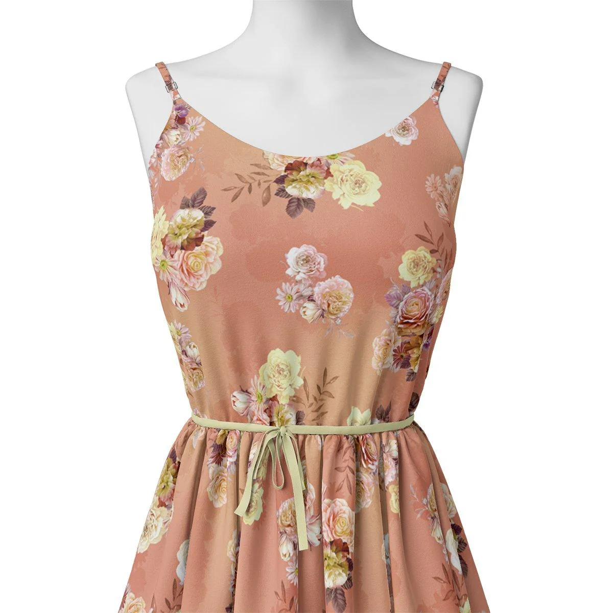 Realistic Flower Bunch Digital Printed Fabric - Weightless - Image 2