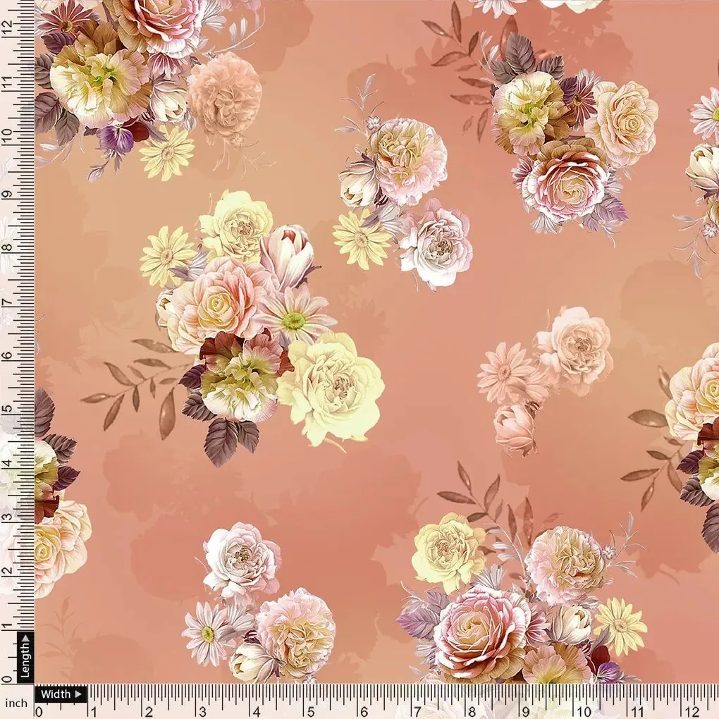 Realistic Flower Bunch Digital Printed Fabric - Weightless - Image 4
