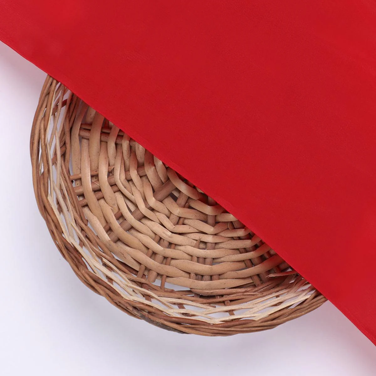 Red Colour Natural Crepe Plain Dyed Fabric - Image 2