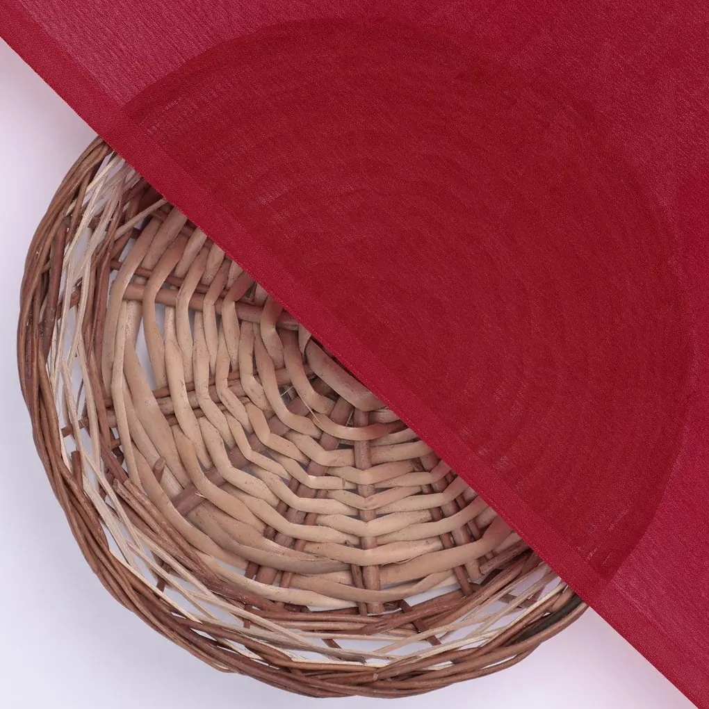 Red Colour Pure Chinon Plain Dyed Fabric - Image 2