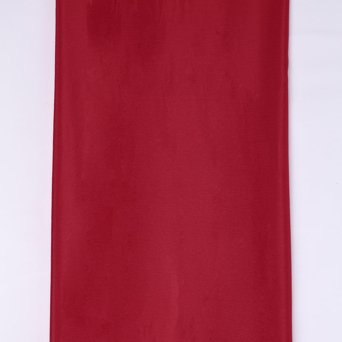 Red Colour Pure Chinon Plain Dyed Fabric - Image 4