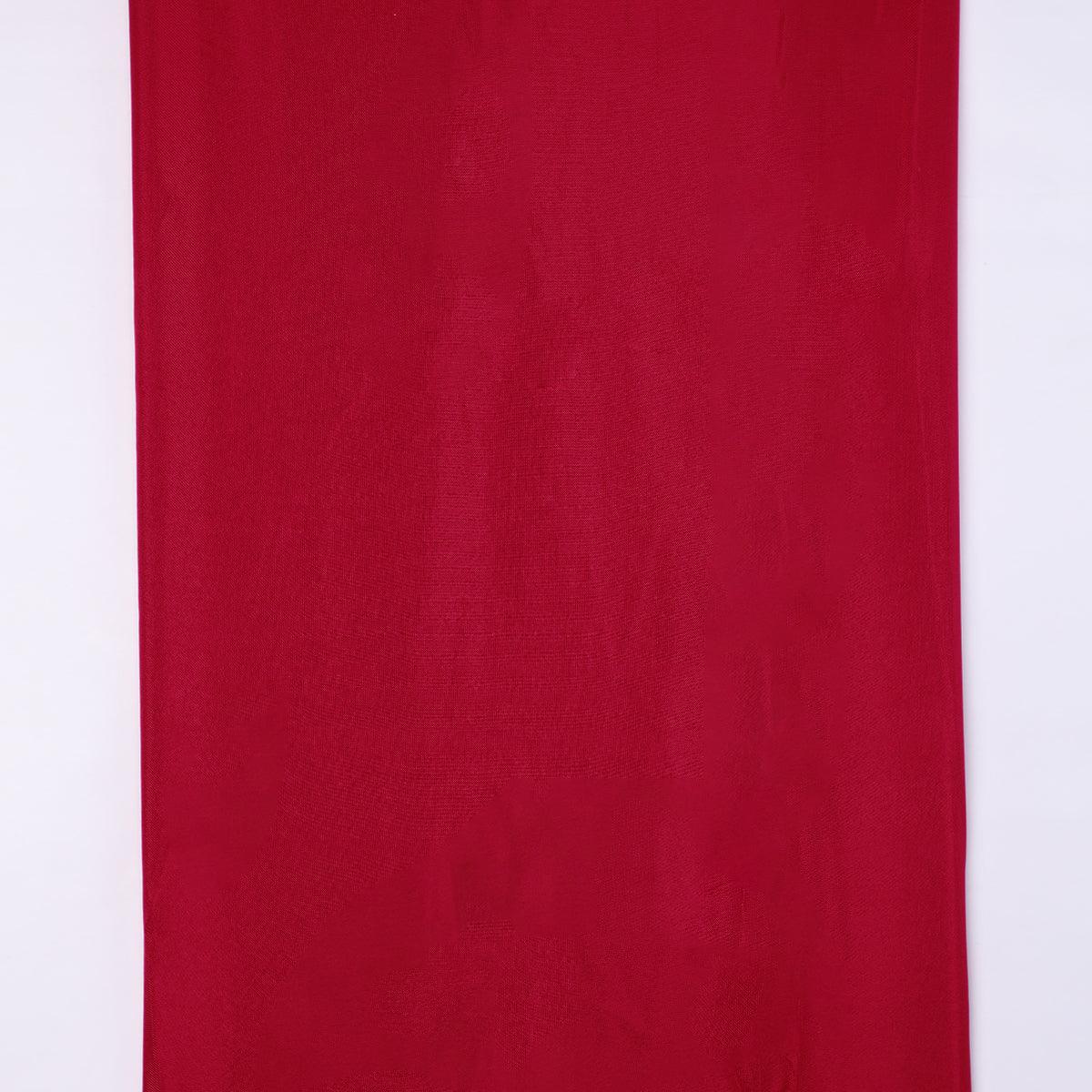 Red Colour Upada Silk Plain Dyed Fabric - Image 4