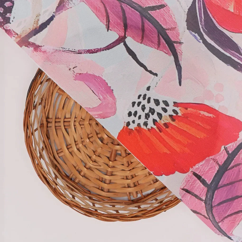 Red Floral French Crepe Fabric - Image 3