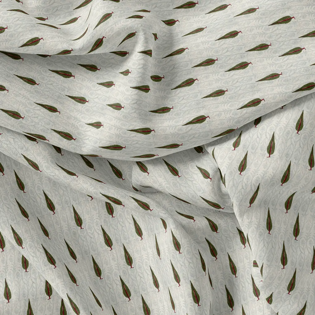 Cantera Leaves Pure Cotton Printed Fabric Material - Image 4