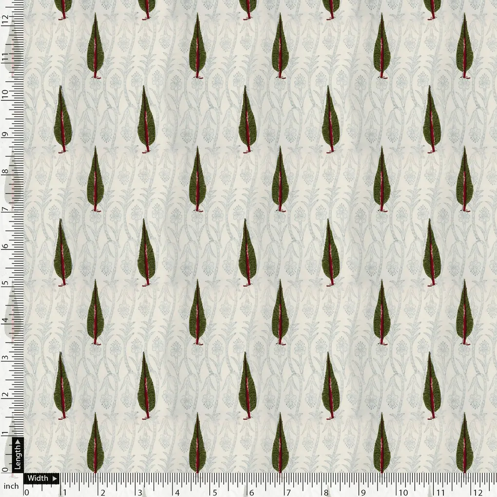 Cantera Leaves Pure Cotton Printed Fabric Material - Image 5