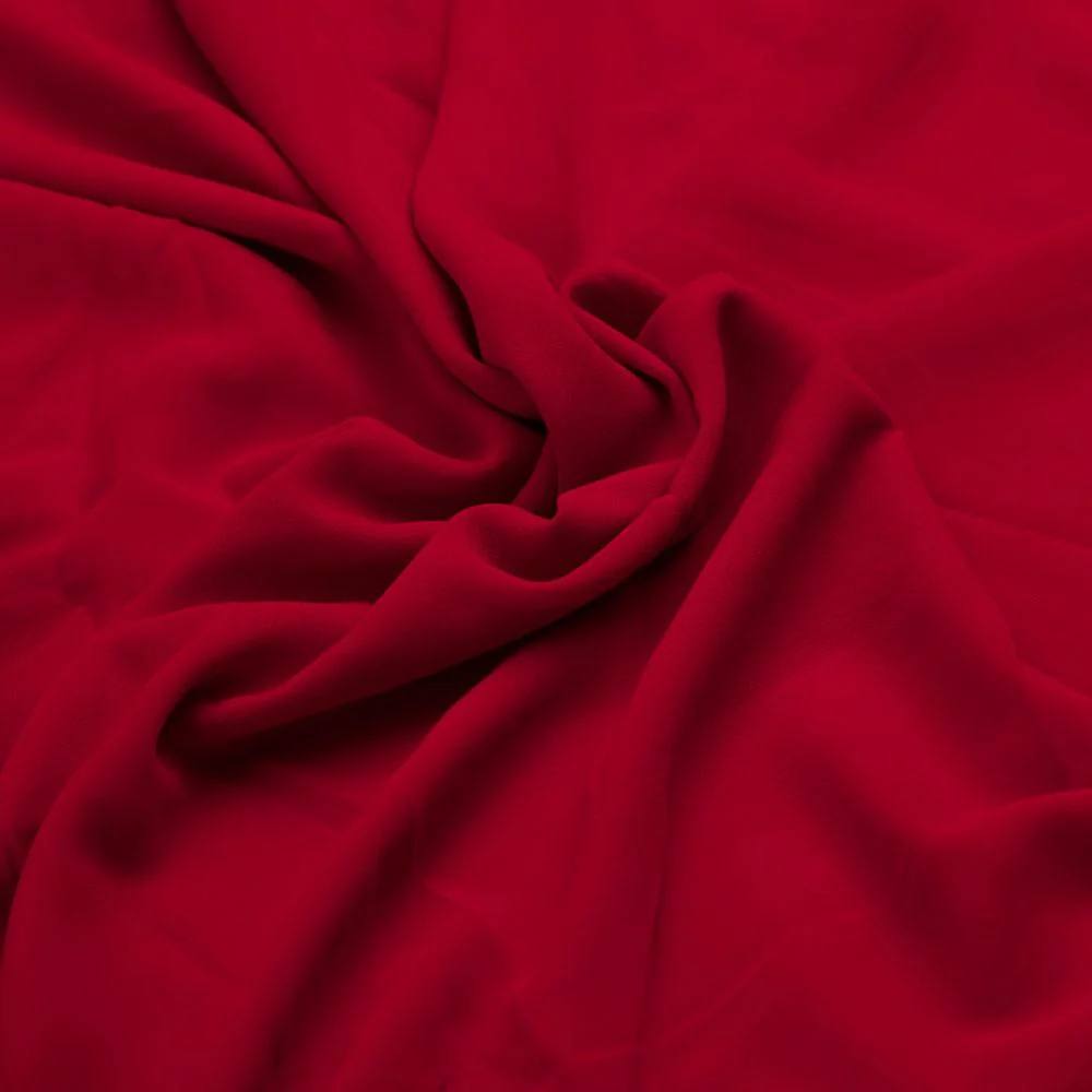 Red Plain Georgette Solid Fabric - Image 3