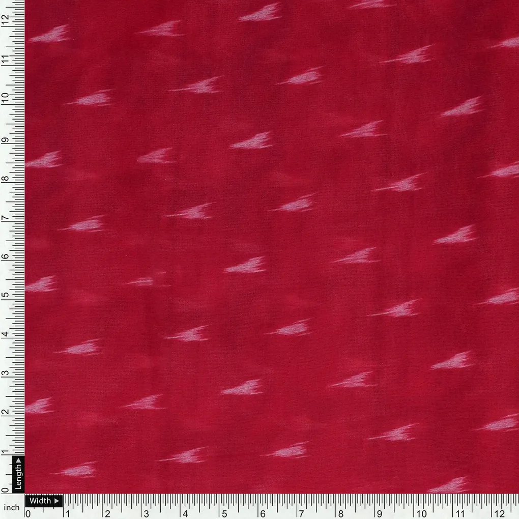 Red Polka Motif Digital Printed Fabric - Weightless - Image 4