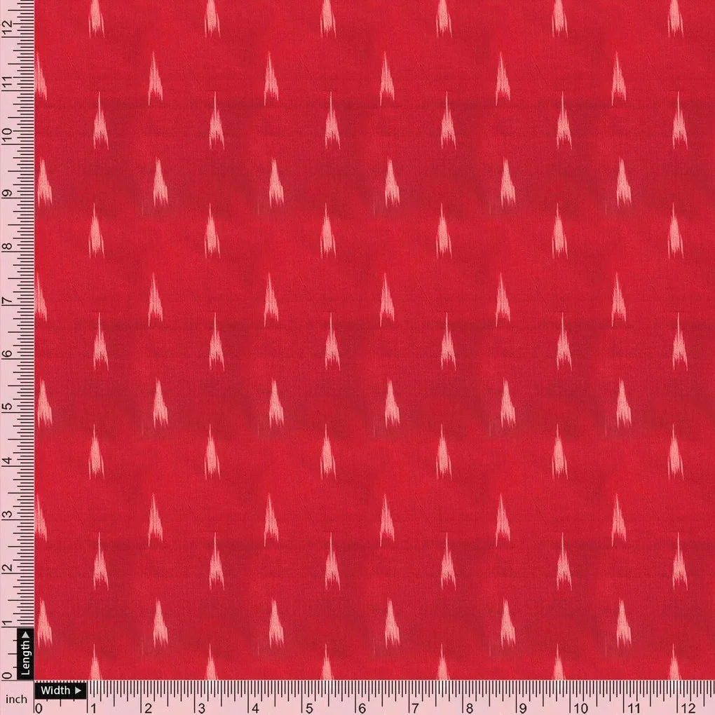 Red Polka Motif Digital Printed Fabric - Kora Silk - Image 4