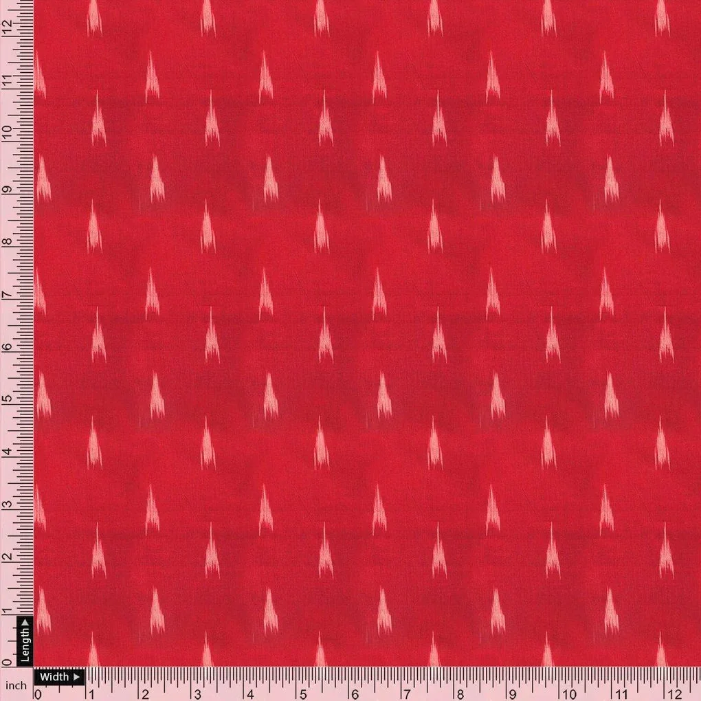Red Polka Motif Digital Printed Fabric - Pure Georgette - Image 4