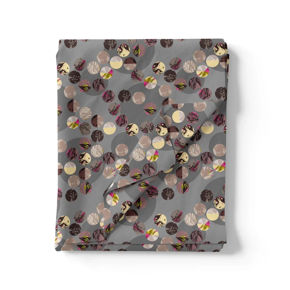 Repeat Downbeat Art In Circle Digital Printed Fabric - Image 3