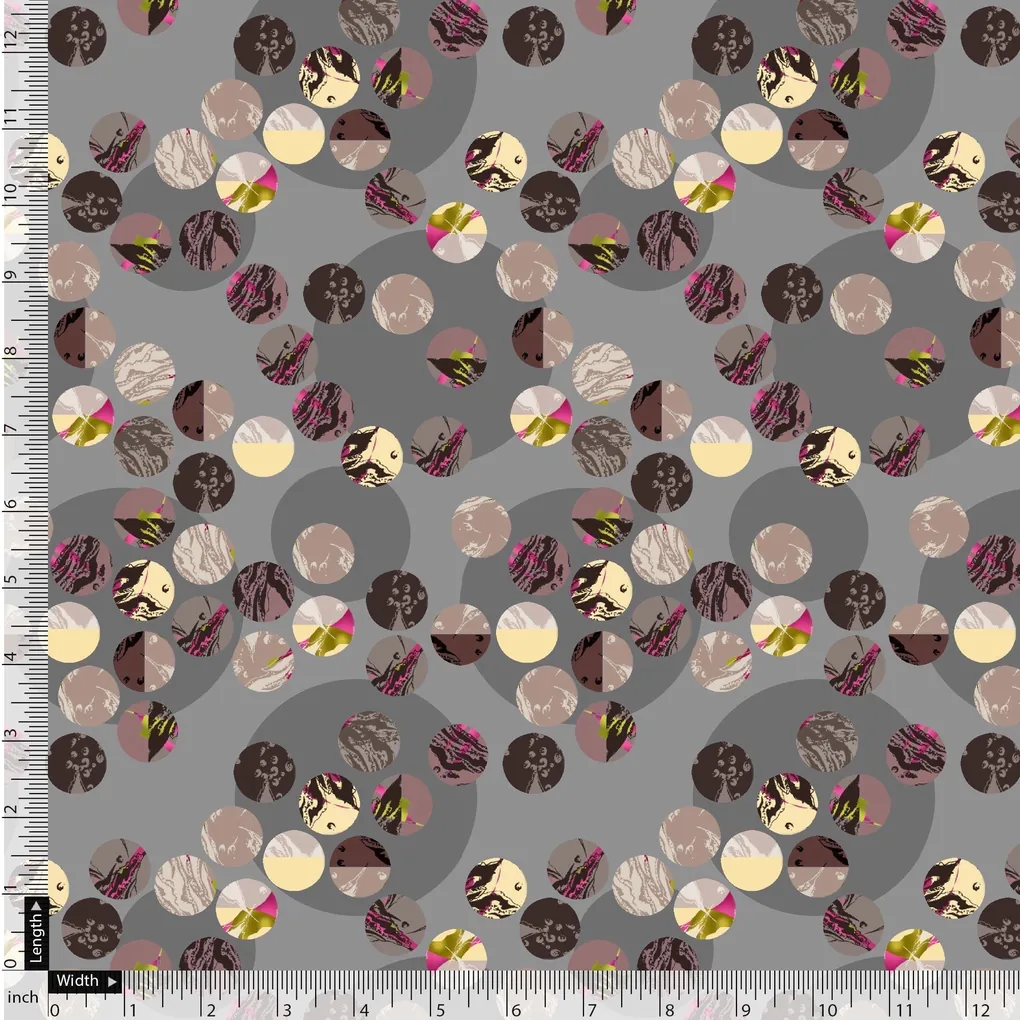 Repeat Downbeat Art In Circle Digital Printed Fabric - Image 5