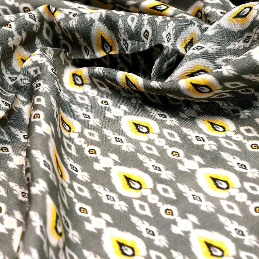 Retro Drop Effects Seamless Digital Printed Fabric - Pure Muslin - Image 3